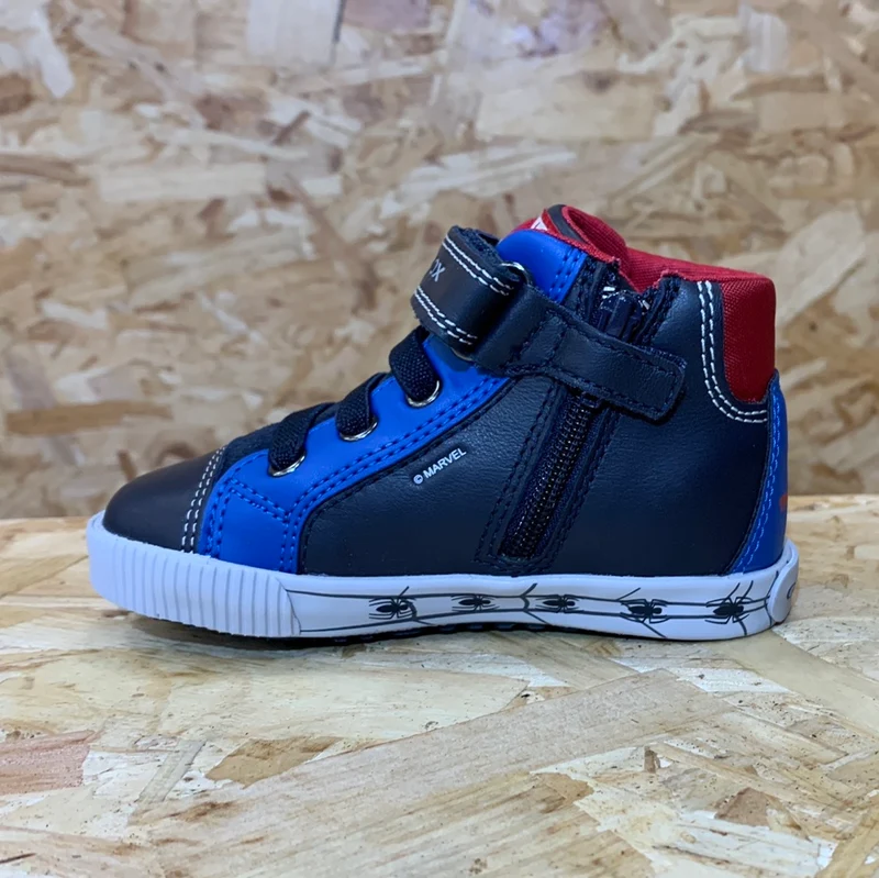 Geox Säugling Kilwi Marvel Spiderman High-Top-Trainer – Marineblau/Königsblau