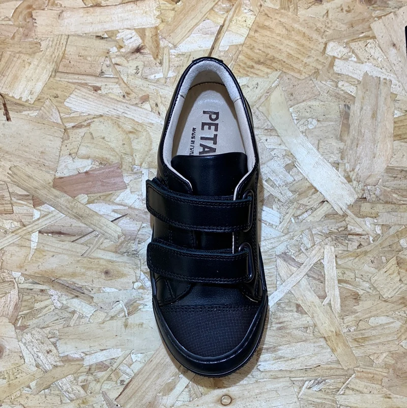 Petasil Linas II Lederschuh für Kinder – Schwarz