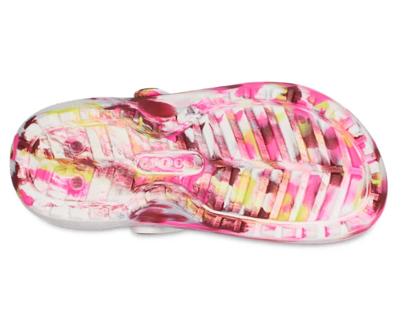 Crocs Klassisch gefütterter marmorierter Kinder-Clog – Electric Pink
