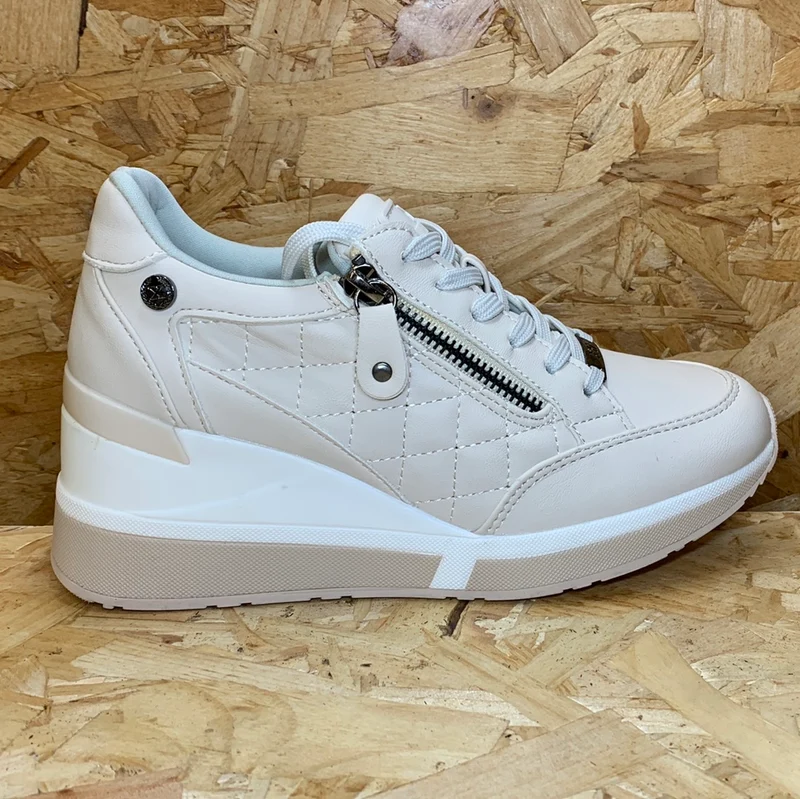 Xti Modische Damen-Sneaker mit Keilabsatz – Beige