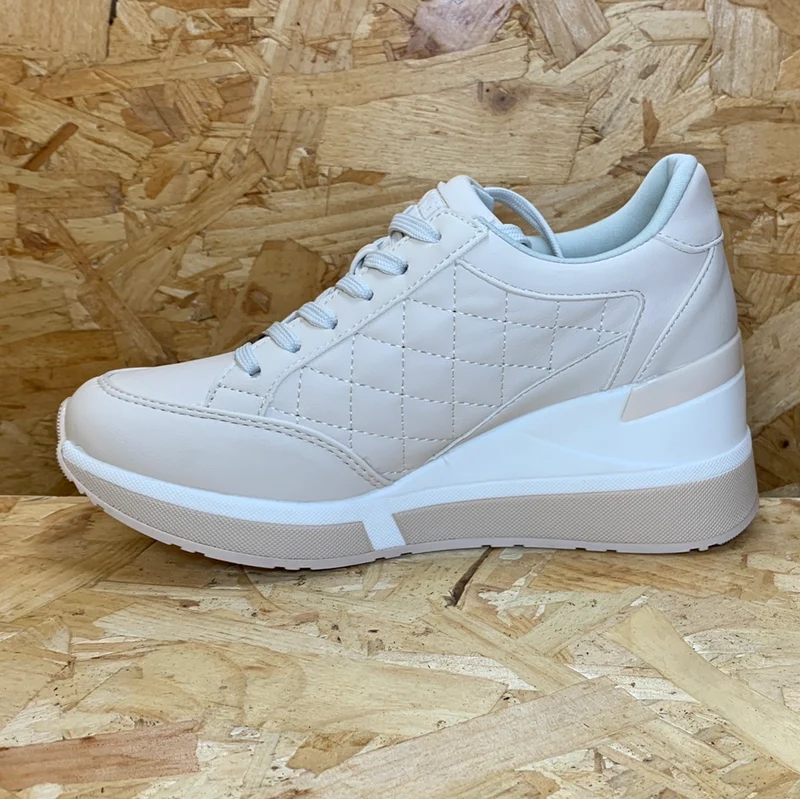 Xti Modische Damen-Sneaker mit Keilabsatz – Beige