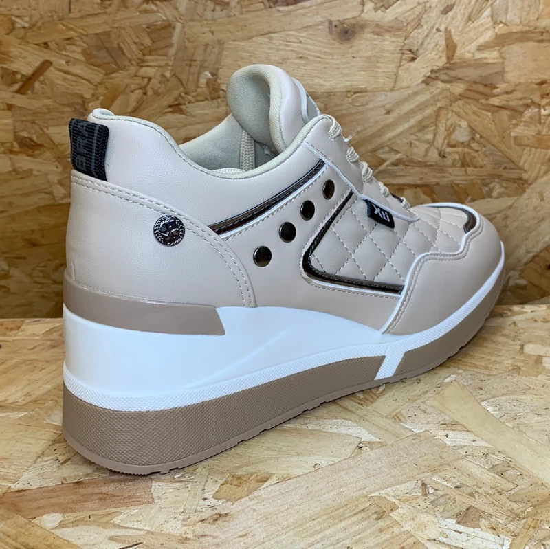 Xti Modische Damen-Sneaker mit Keilabsatz – Beige