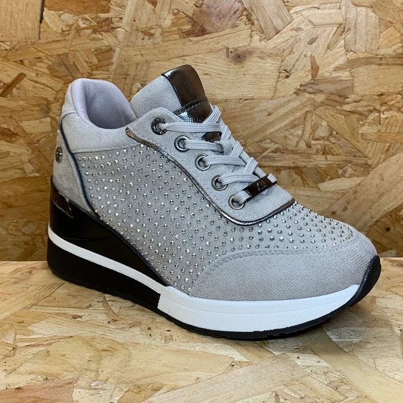 Xti Modische Damen-Sneaker mit Keilabsatz – Eis