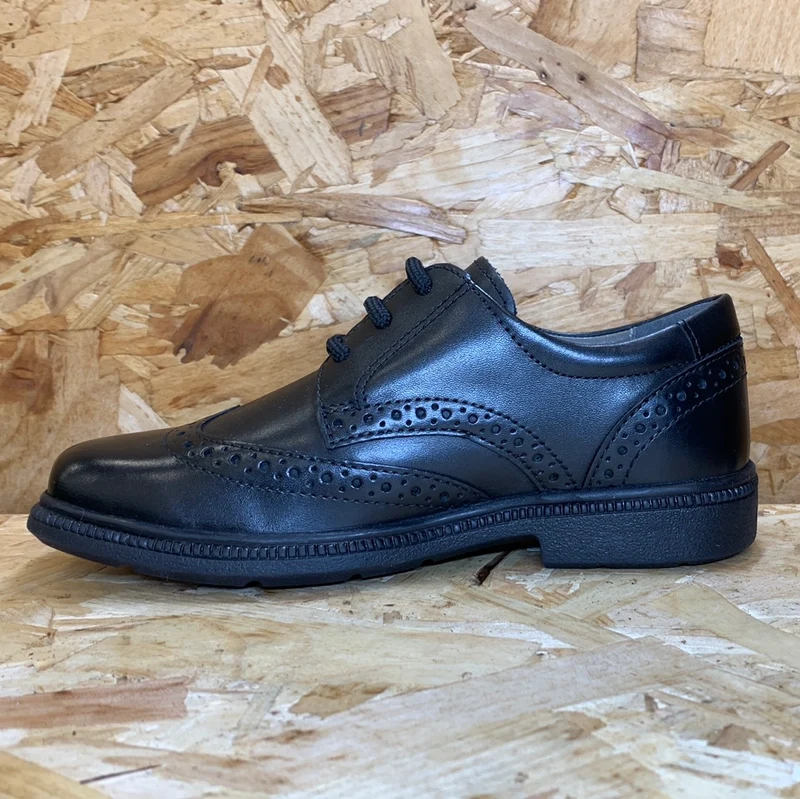 Geox Kinder Federico A Schulschuh aus Glattleder – Schwarz