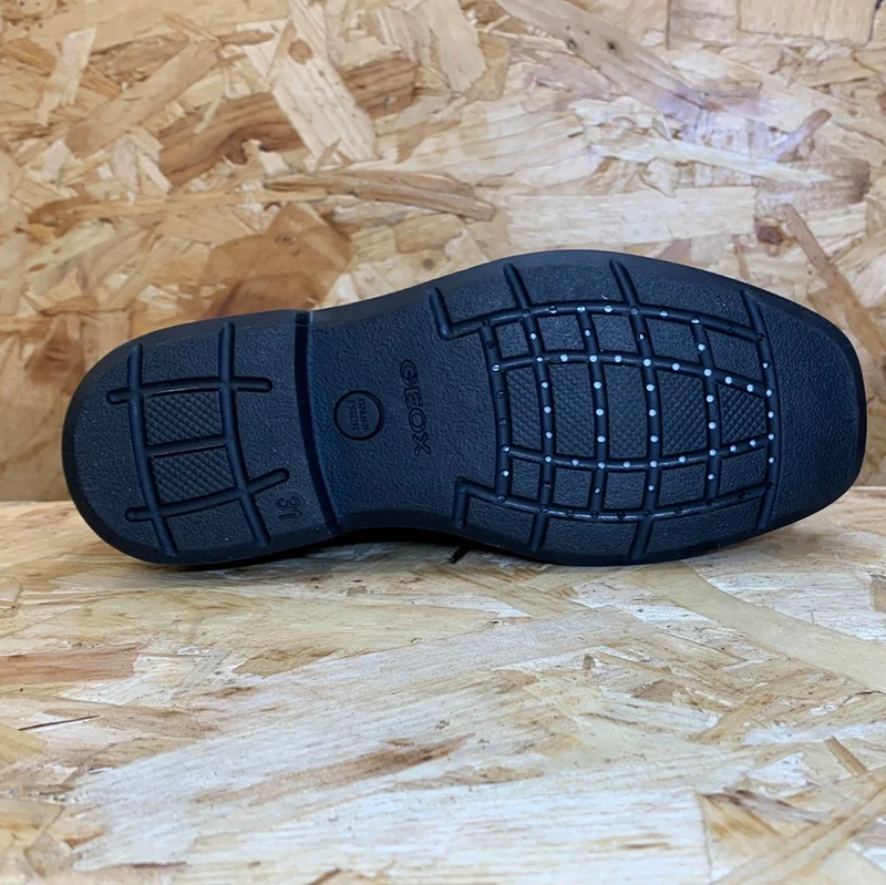Geox Kinder Federico A Schulschuh aus Glattleder – Schwarz
