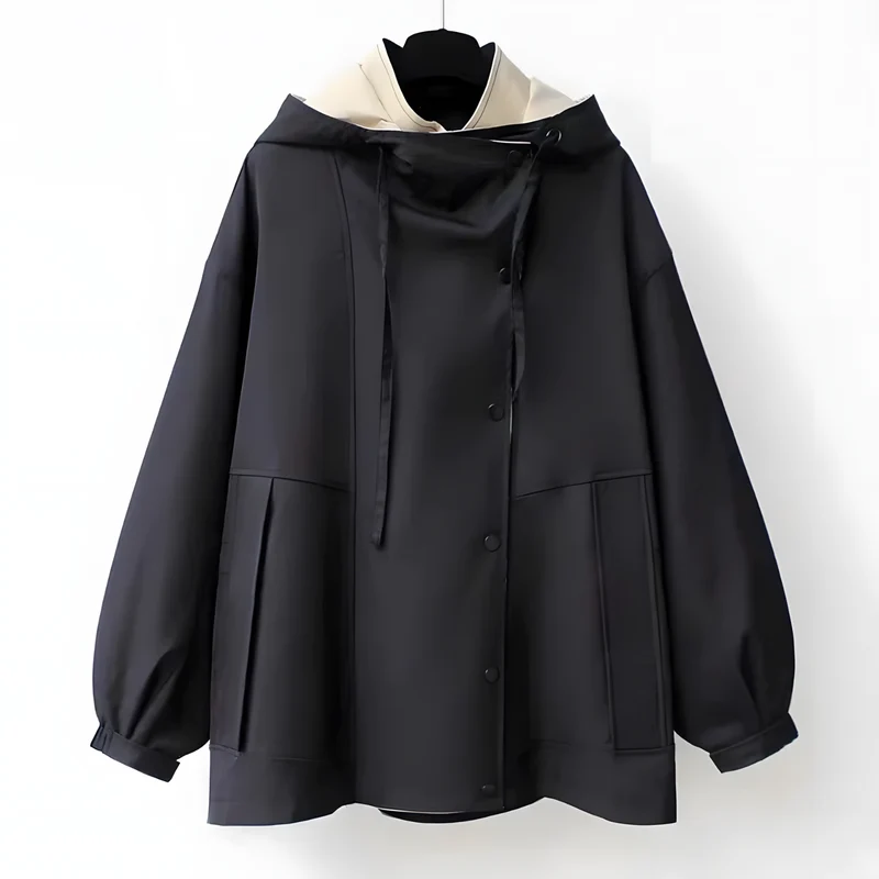 Aleera Elegante Windjacke mit Wetterschutz | Schwarz