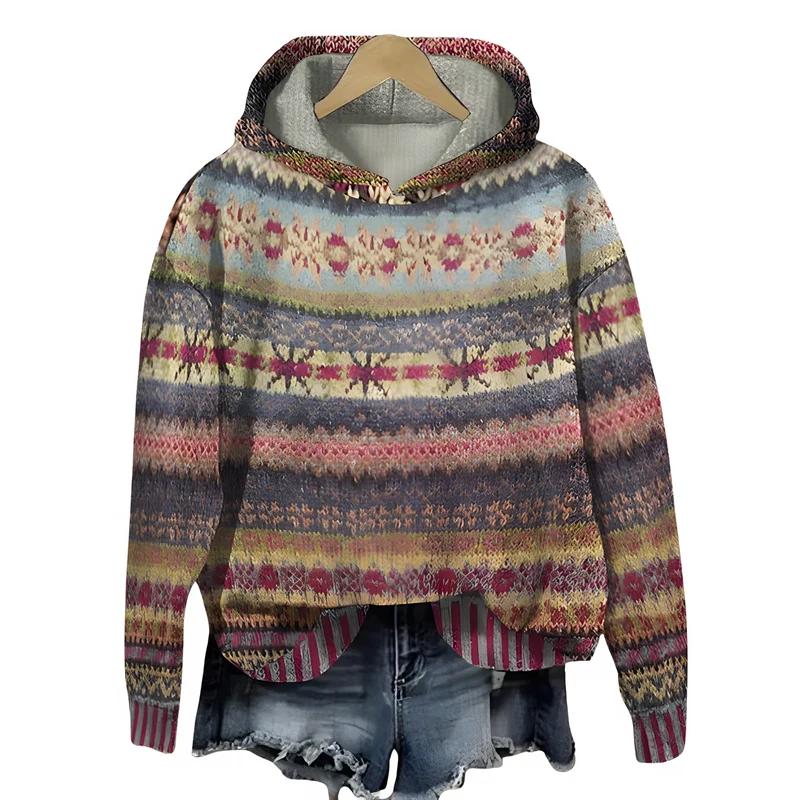 Sola Hoodie mit zeitlosem Muster | Rot