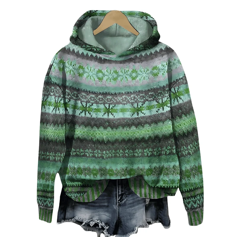 Sola Hoodie mit zeitlosem Muster | Grün