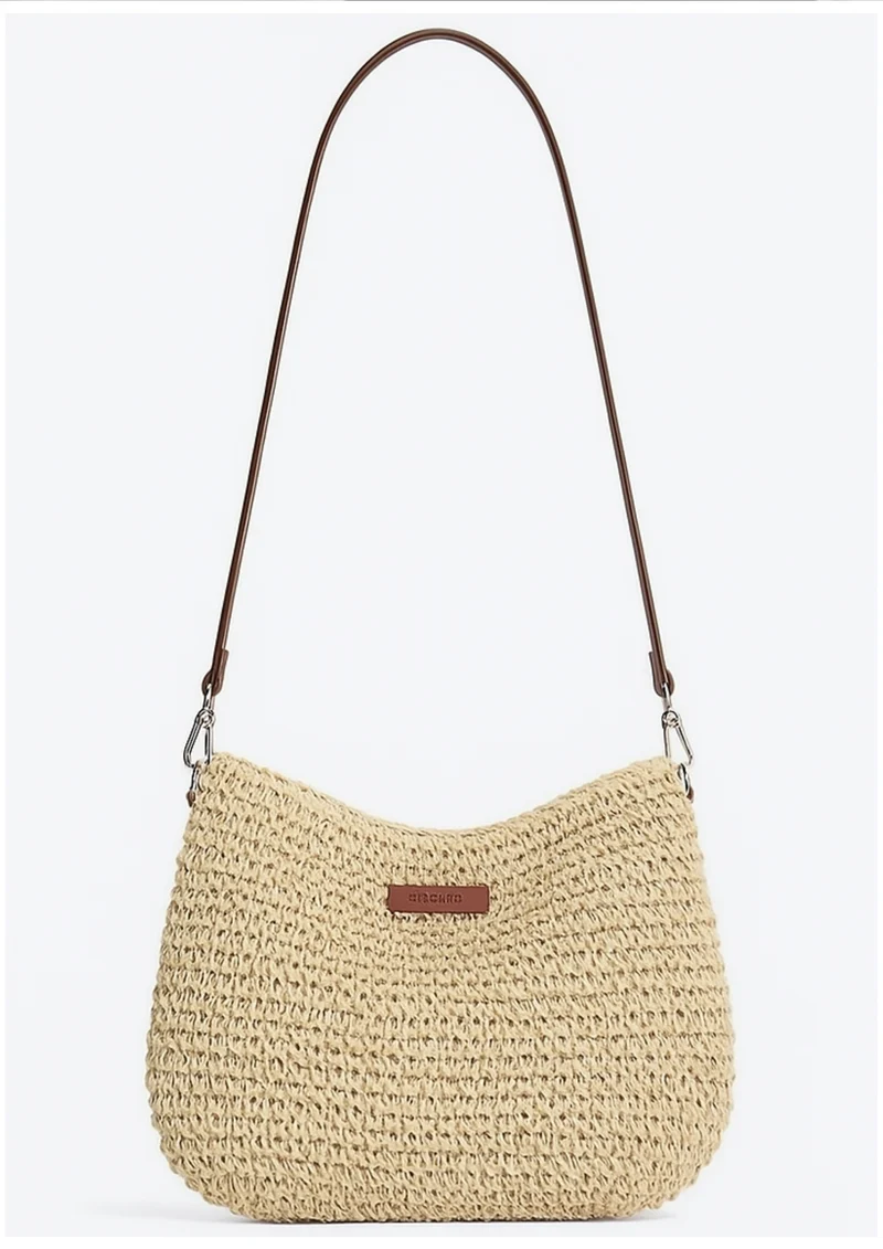 Eryln Strohumhängetasche | Beige