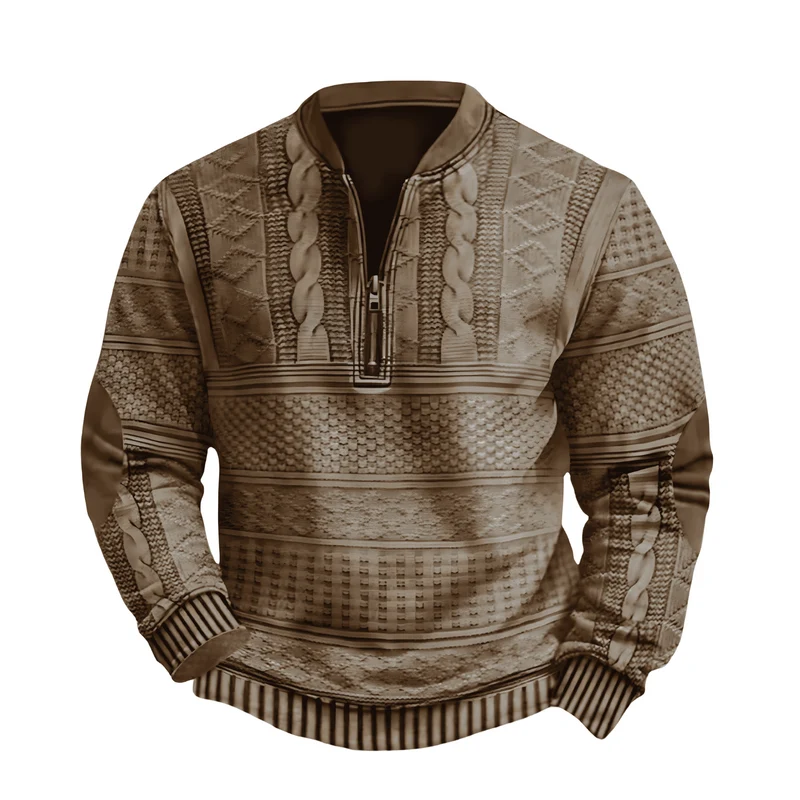 Adrian Strickpullover mit Reißverschlussdetail | Khaki