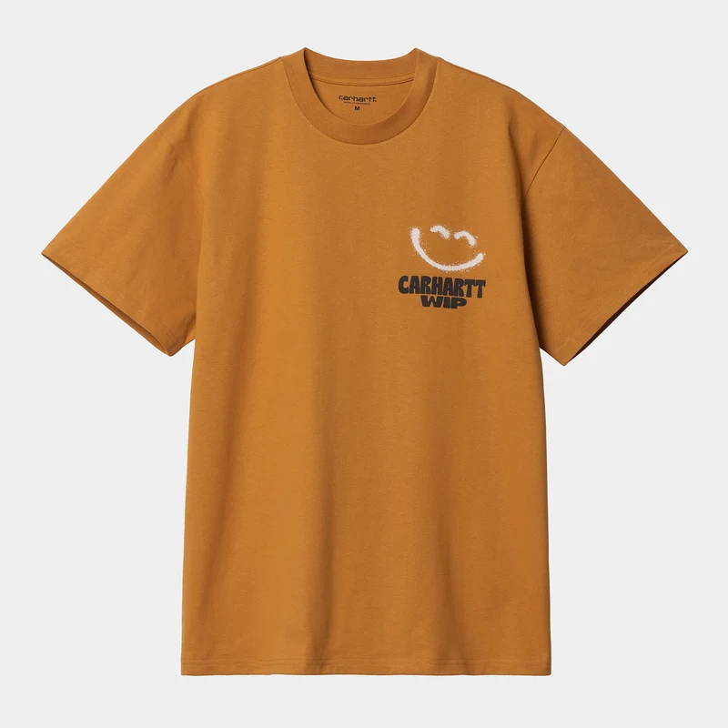 Carhartt WIP Kurzarm-Happy-T-Shirt für Herren – Ocker