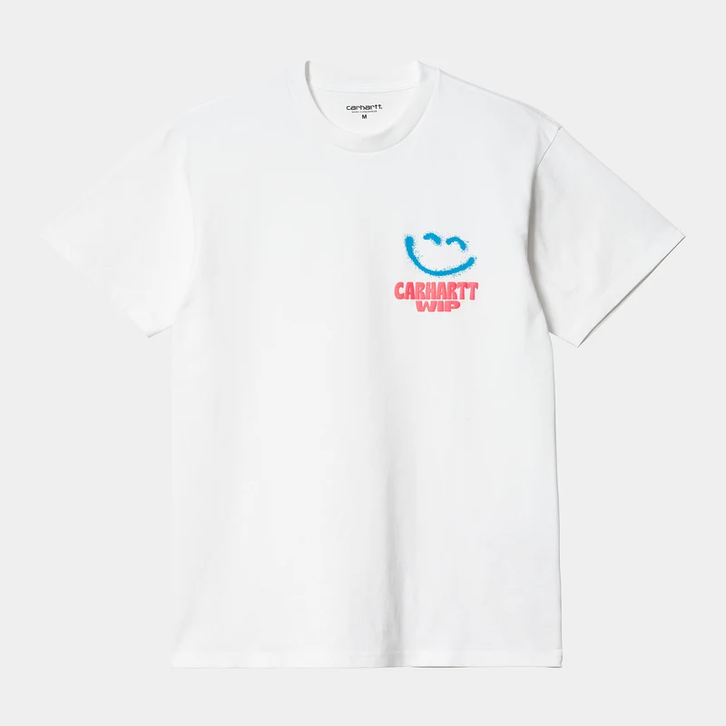 Carhartt WIP Kurzarm-Happy-T-Shirt für Herren – Weiß