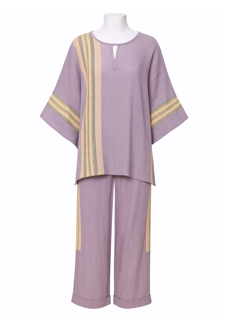 Teya Elegantes lockeres Maxi-Kleid | Lila