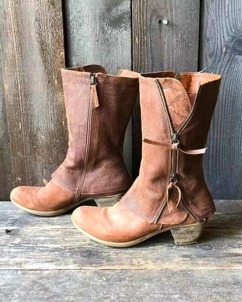 Vesna | Damen-Winter-Cowboystiefel mit Warmfutter und Absatz