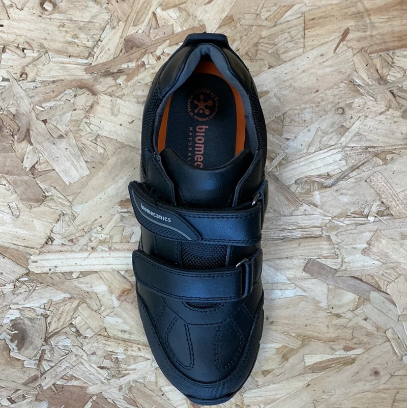 Biomecanics Kinder-Schulschuh aus Leder mit zwei Riemen – Schwarz