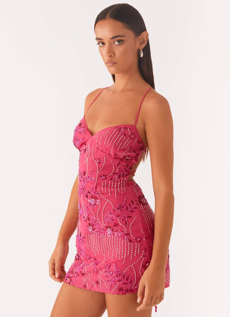 Vietta | Glitzerndes Mini-Kleid mit offenem Rücken