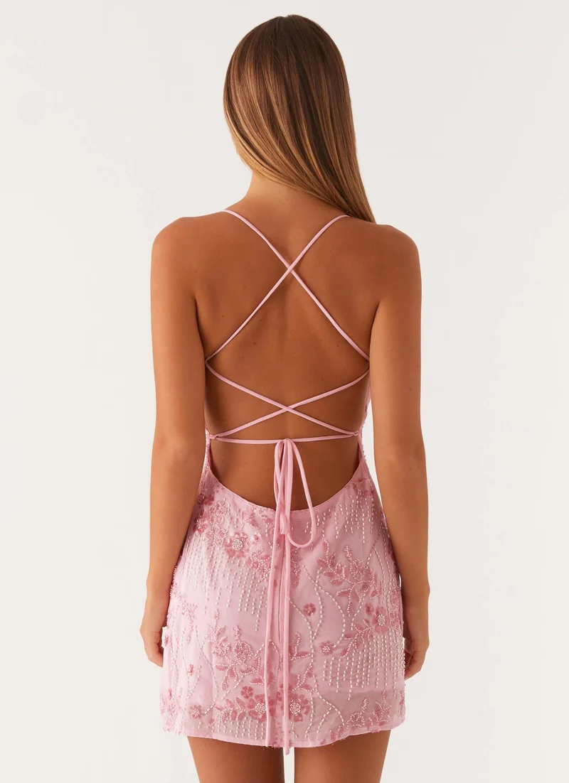 Vietta | Glitzerndes Mini-Kleid mit offenem Rücken