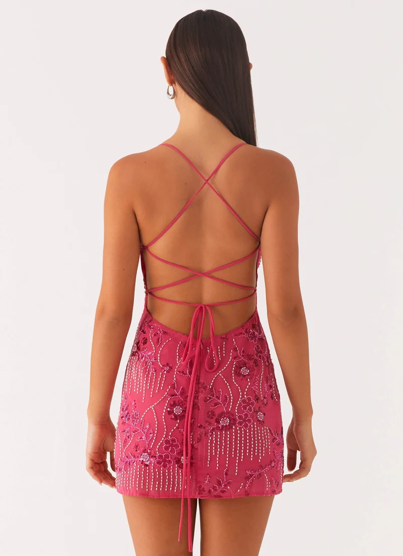Vietta | Glitzerndes Mini-Kleid mit offenem Rücken