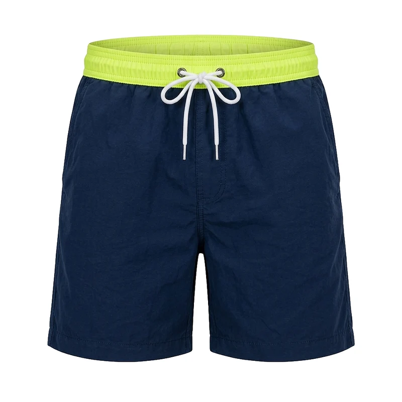 Kurze Herren-Badeshorts mit Kontrastbund