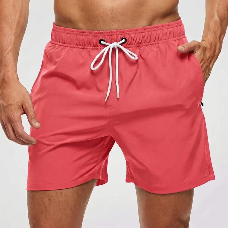 Kurze Herren-Badeshorts mit Kontrastbund