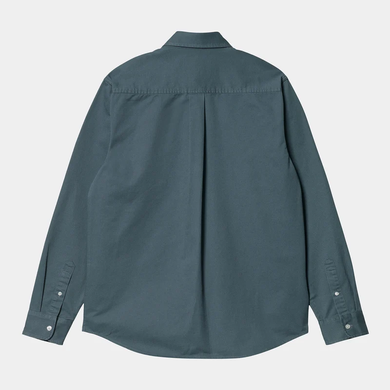 Carhartt WIP Langarm-Madison-Hemd für Herren – Sturmblau/Wachs