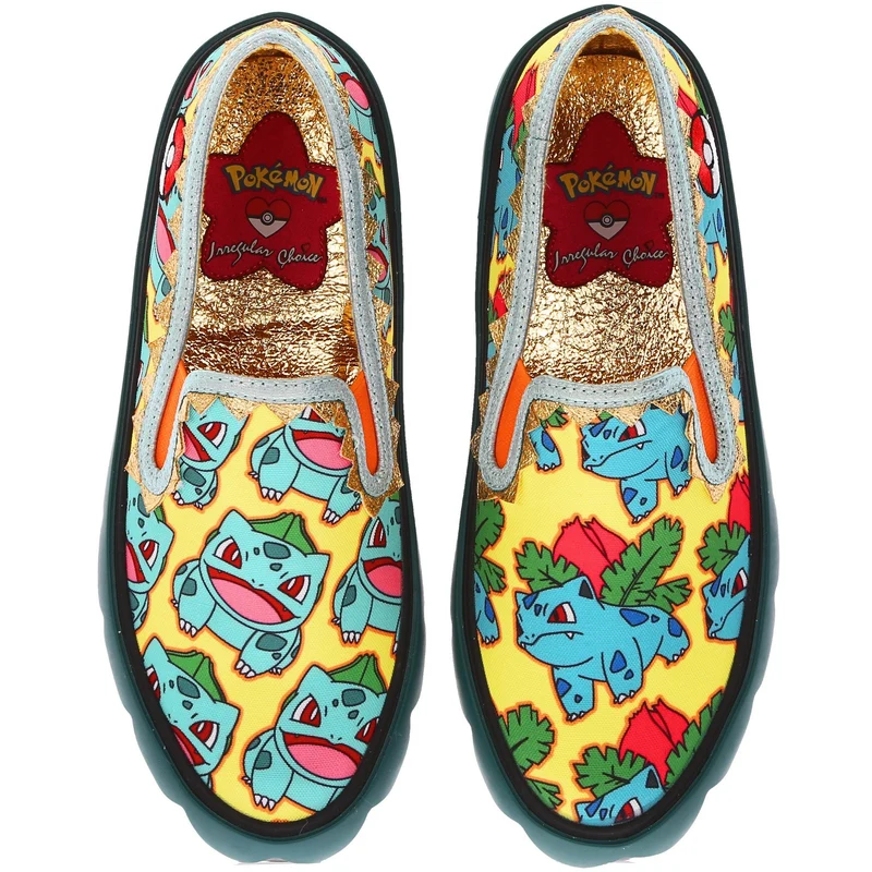 Irregular Choice Frauen Pokemon Every Day is An Adventure Slip-On-Trainer – Mint/Gelb