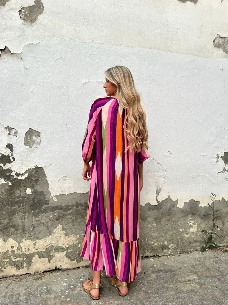 Lunara | Pinkes Mykonos Kleid