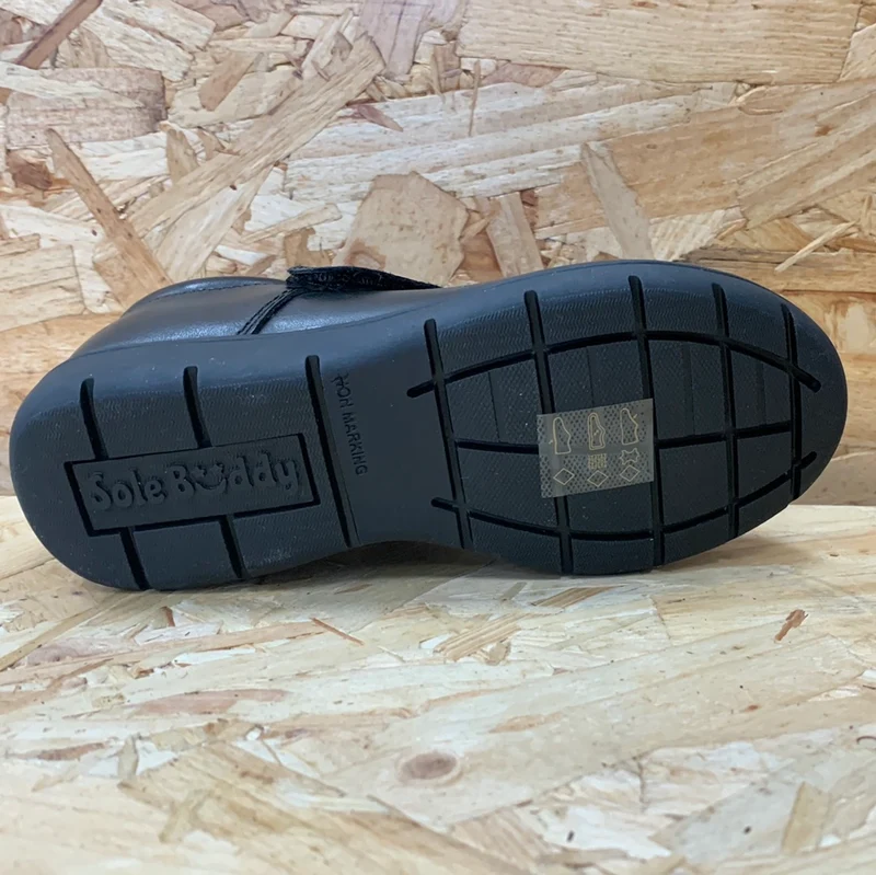 Term Sole Buddy Kinderschuh aus Leder mit Sternenmuster – Schwarz