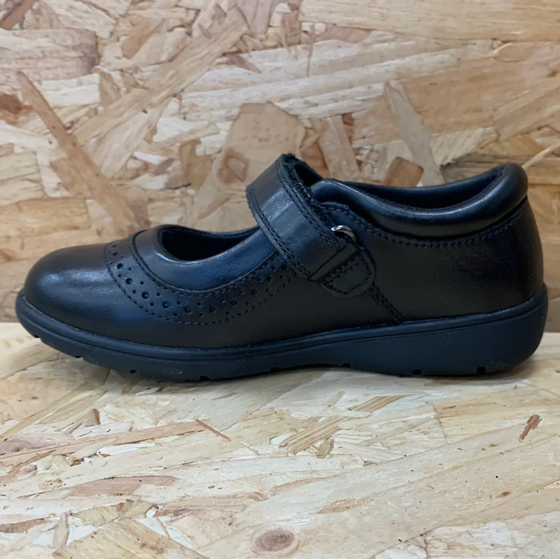 Term Sole Buddy Kinderschuh aus Leder mit Sternenmuster – Schwarz