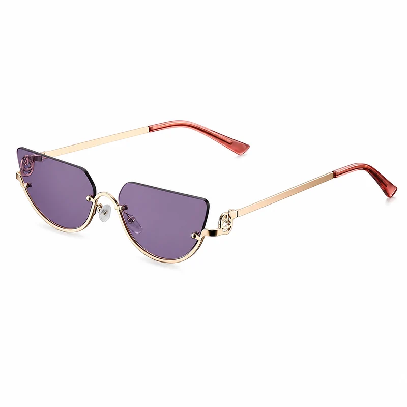 Damen Sonnenbrille mit randlosen Gläsern und geraden Bügeln