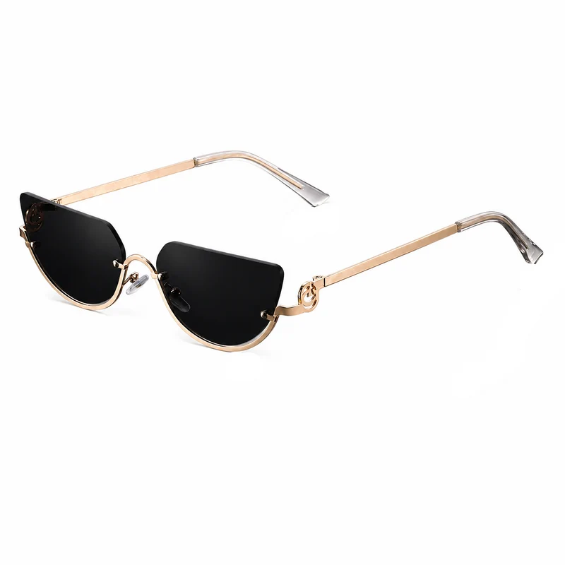 Damen Sonnenbrille mit randlosen Gläsern und geraden Bügeln