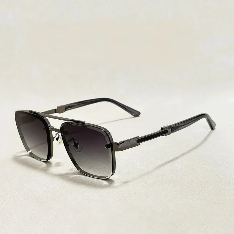 Herren Sonnenbrille mit eckigen Gläsern und Doppelsteg