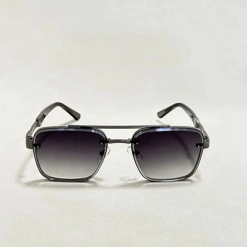 Herren Sonnenbrille mit eckigen Gläsern und Doppelsteg