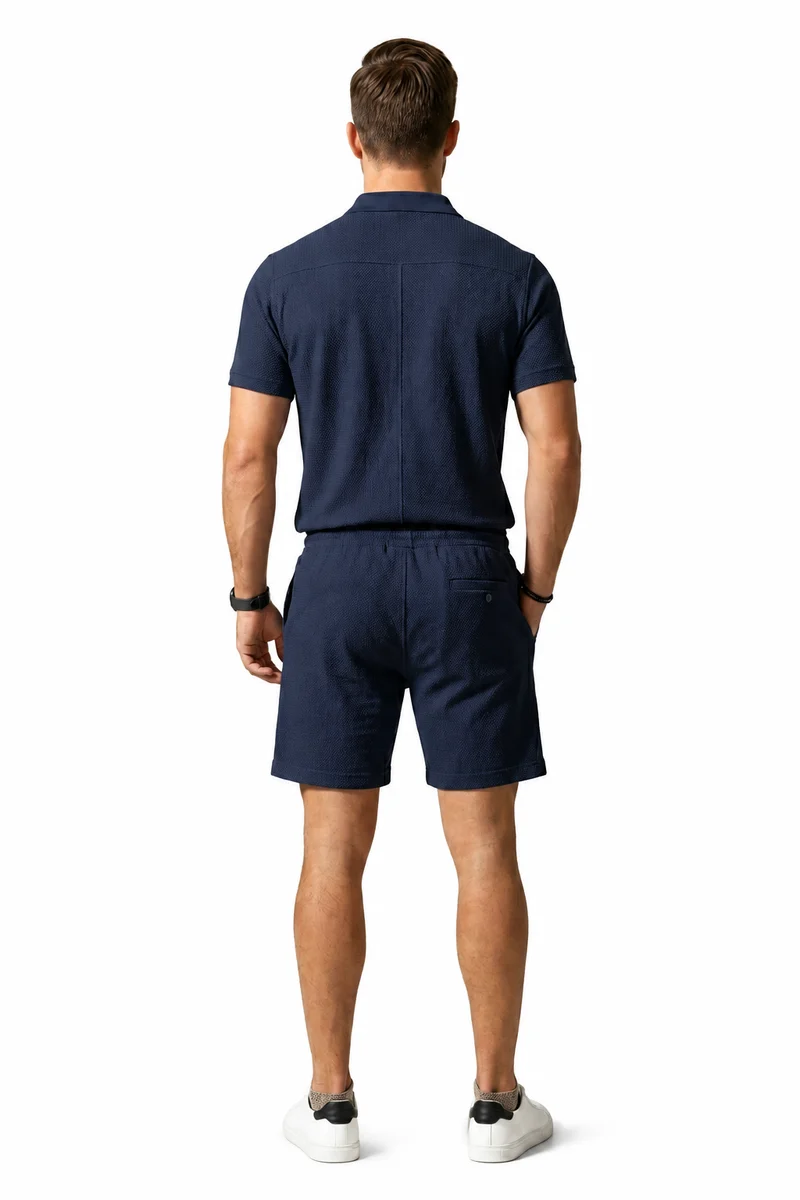 Herren Kurzarmblazer- und Shorts-Set