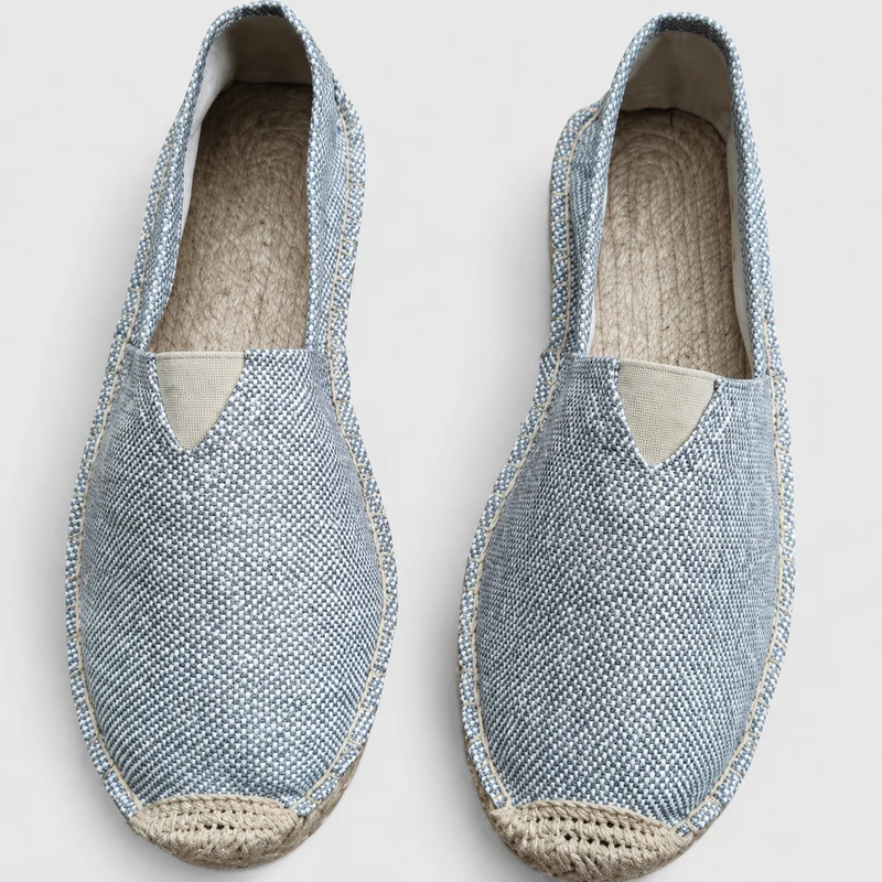Damen Slipper im Espadrille Stil mit Geflochtenem Sohlenrand