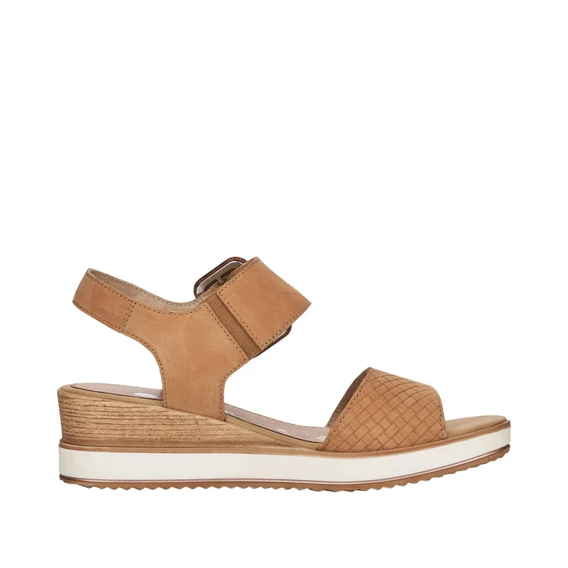 Remonte Damenmode-Sandale mit Keilabsatz – Beige