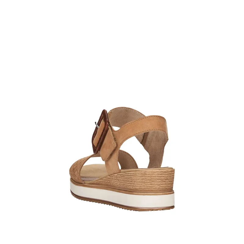 Remonte Damenmode-Sandale mit Keilabsatz – Beige