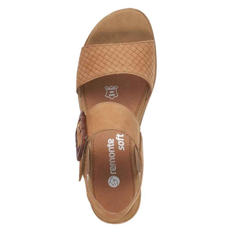 Remonte Damenmode-Sandale mit Keilabsatz – Beige