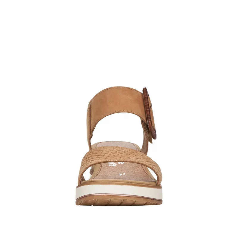 Remonte Damenmode-Sandale mit Keilabsatz – Beige