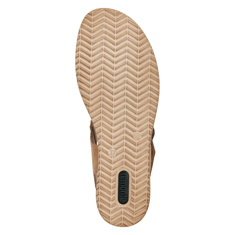 Remonte Damenmode-Sandale mit Keilabsatz – Beige