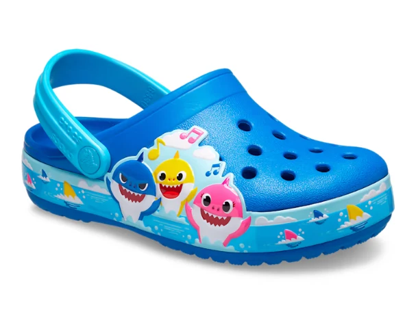 Crocs Klassischer Baby Shark Clog für Kinder – Helles Kobalt