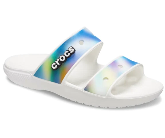 Crocs Unisex Classic Solarized Sandale – Weiß / Multi