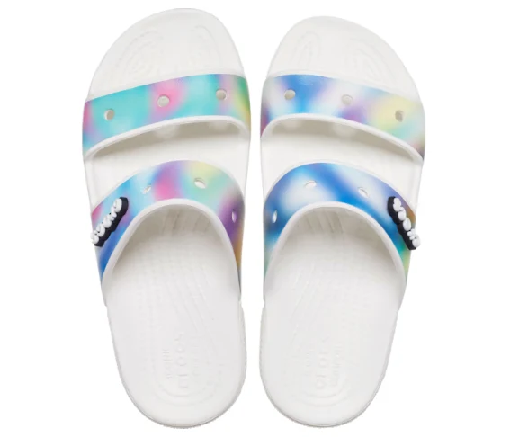 Crocs Unisex Classic Solarized Sandale – Weiß / Multi