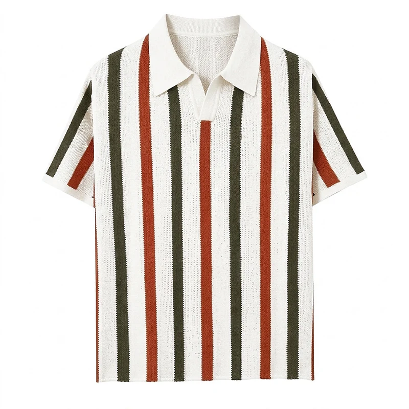 Gestreiftes Strick-Poloshirt für Herren