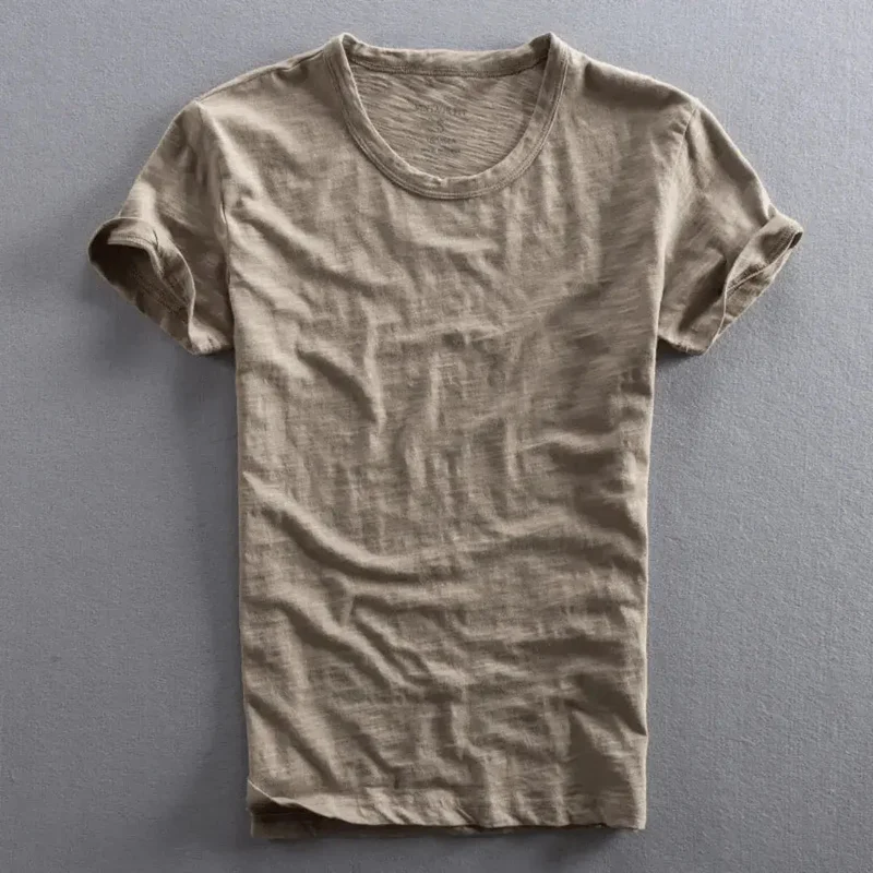 Herren T-Shirt mit Rundhalsausschnitt und Slub-Struktur
