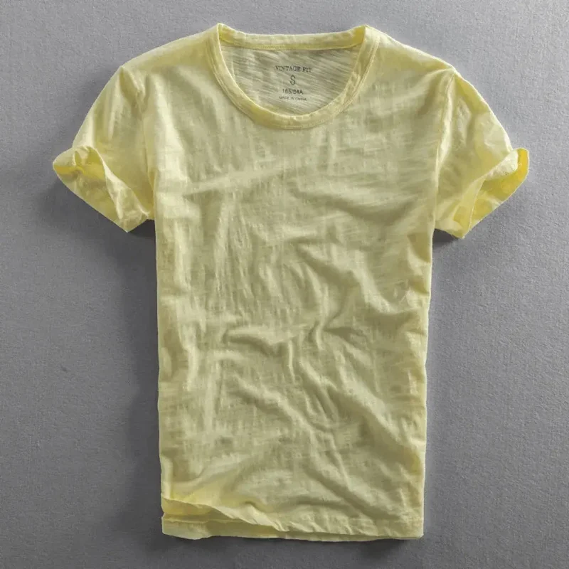 Herren T-Shirt mit Rundhalsausschnitt und Slub-Struktur