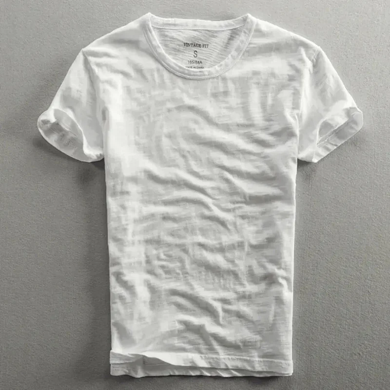 Herren T-Shirt mit Rundhalsausschnitt und Slub-Struktur
