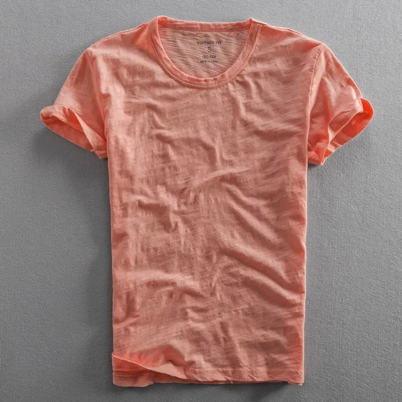 Herren T-Shirt mit Rundhalsausschnitt und Slub-Struktur