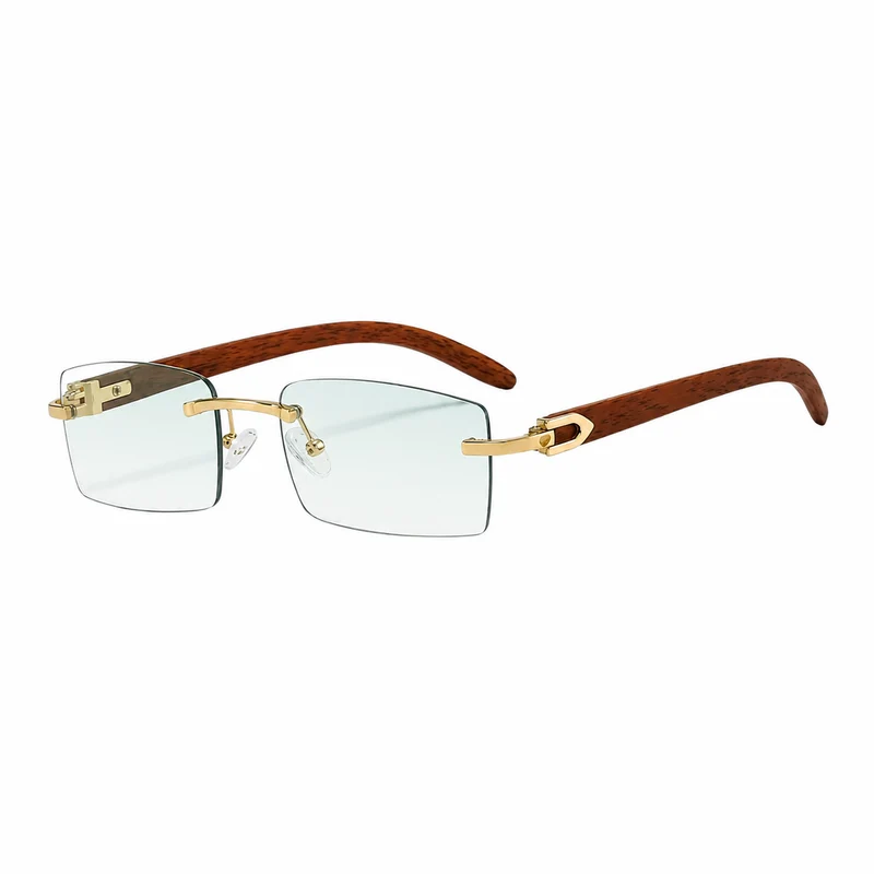 Herren Randlose Rechtecksonnenbrille