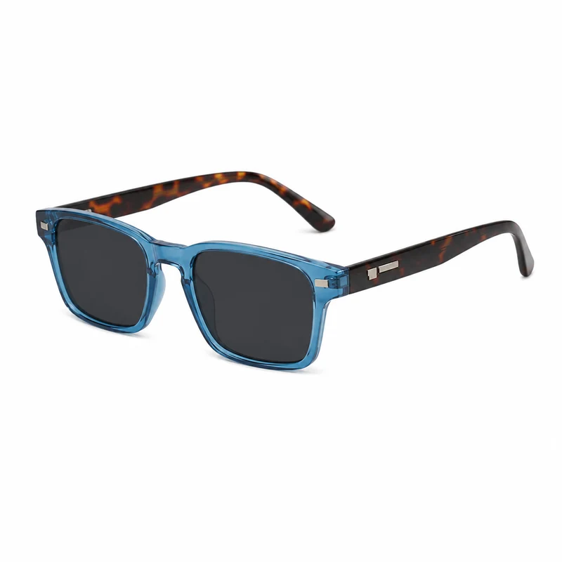 Herren Rechteckige randlose Sonnenbrille mit geraden Bügeln